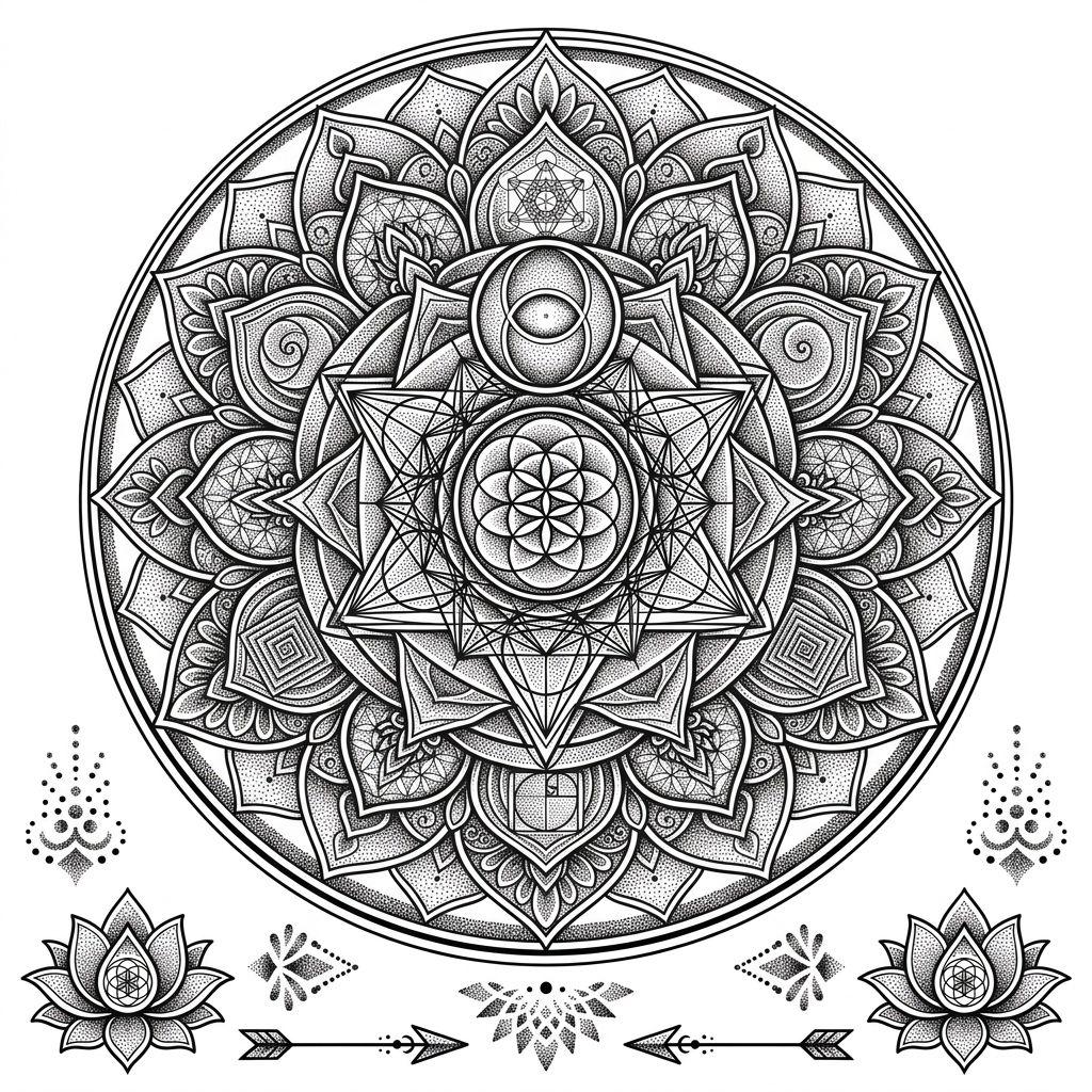 idée tatouage cuisse femme mandala de cuisse