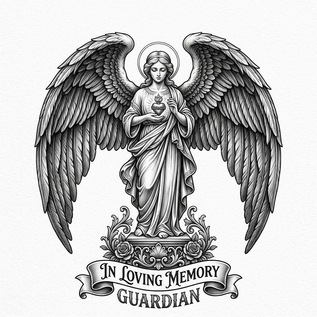 idée tatouage deuil ange mythologique