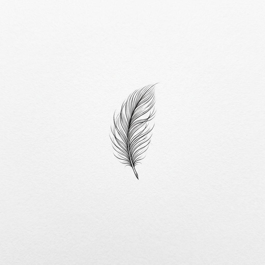 idée tatouage discret femme plume derrière l'oreille