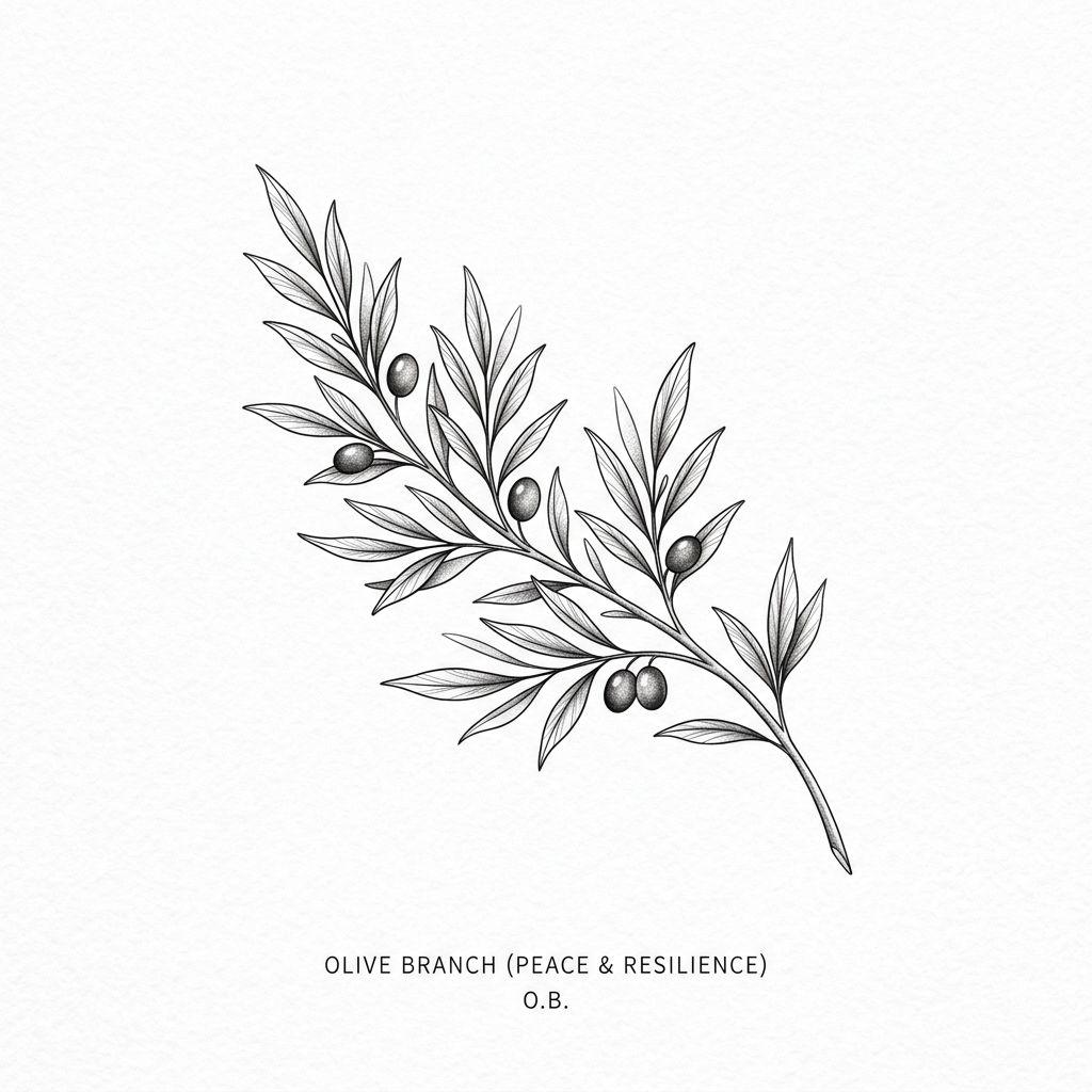 idée tatouage discret homme petite branche d'olivier