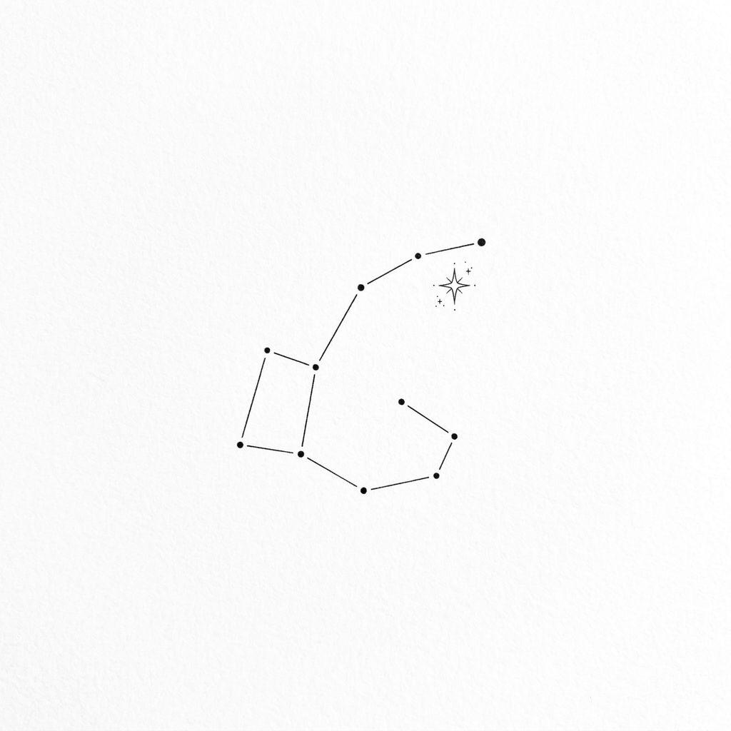 idée tatouage épaule femme constellation minimaliste, design sur fond blanc