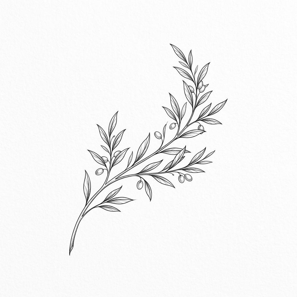 idée tatouage femme branche fine line