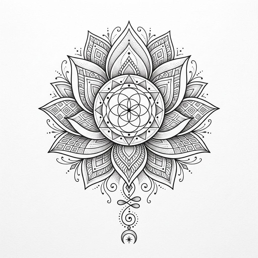 idée tatouage femme mandala spirituel