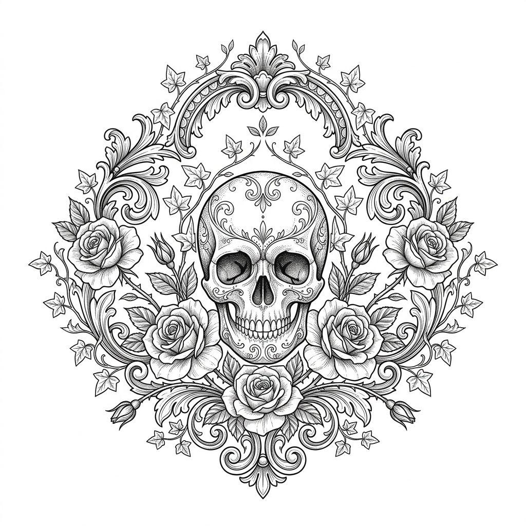 idée tatouage femme crâne fleuri