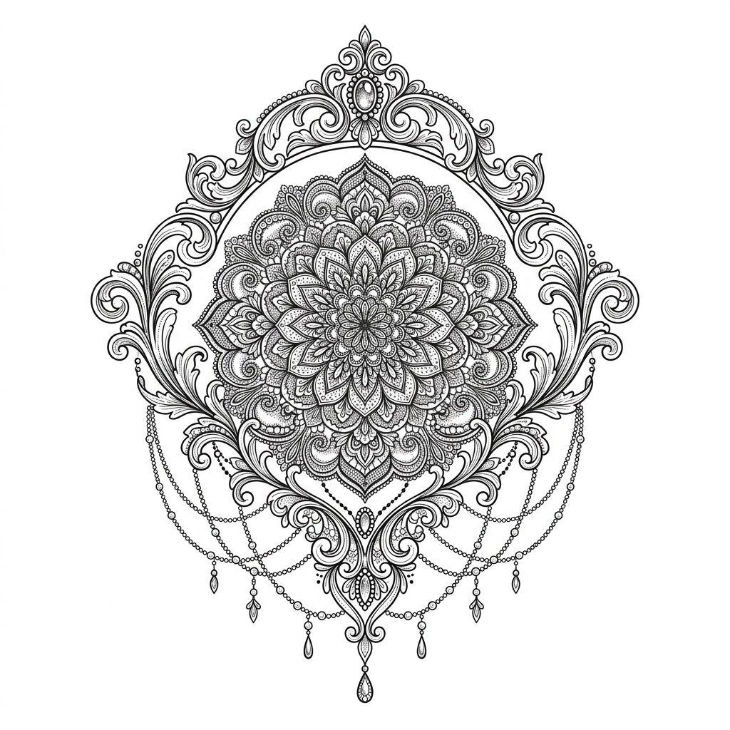 idée tatouage femme mandala lace ornemental