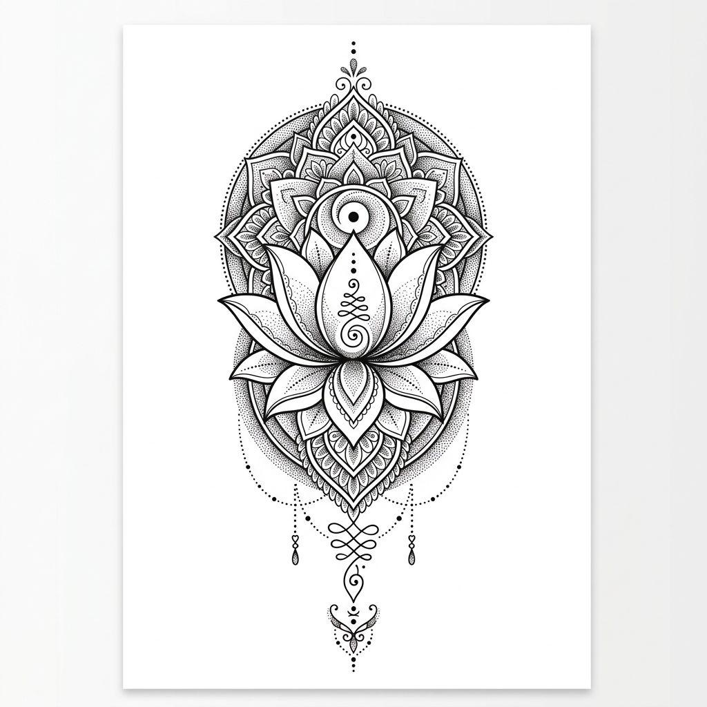 idée tatouage femme bras lotus mandala spirituel