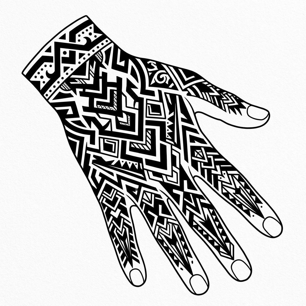 idée tatouage main main tribal