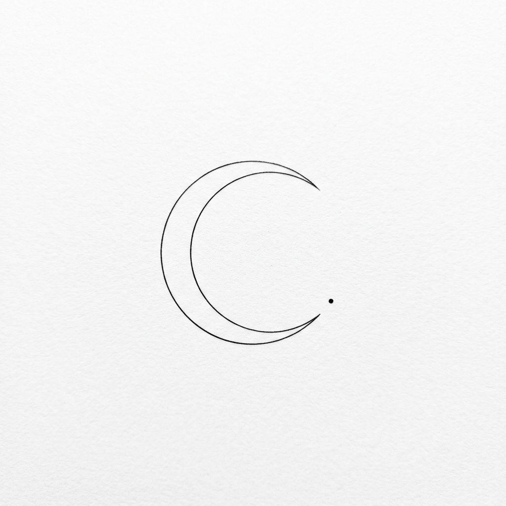 idée tatouage nuque femme lune croissante nuque, design sur fond blanc