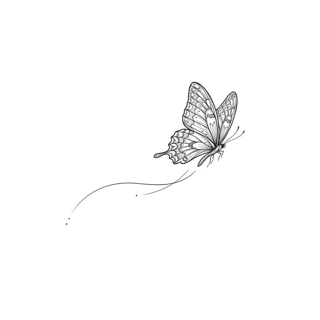 idée tatouage nuque femme papillon envol nuque, design sur fond blanc
