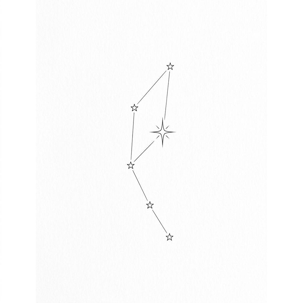 idée tatouage nuque femme constellation cervicale, design sur fond blanc