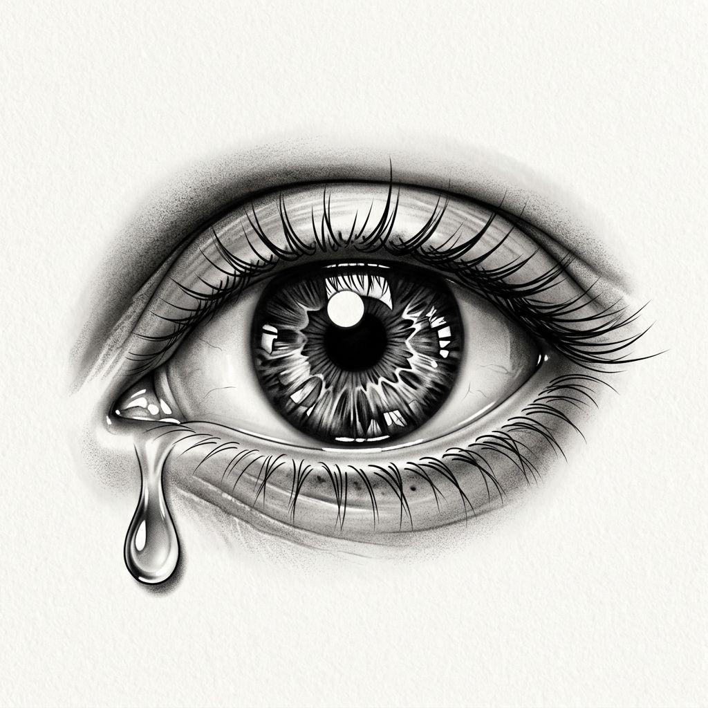 idée tatouage oeil oeil réaliste noir et gris, design sur fond blanc