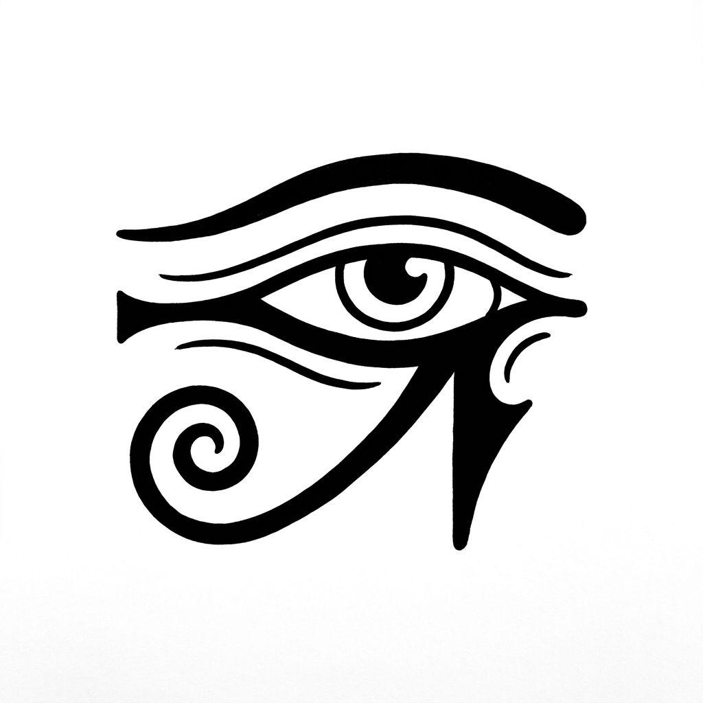 idée tatouage oeil oeil d horus égyptien, design sur fond blanc