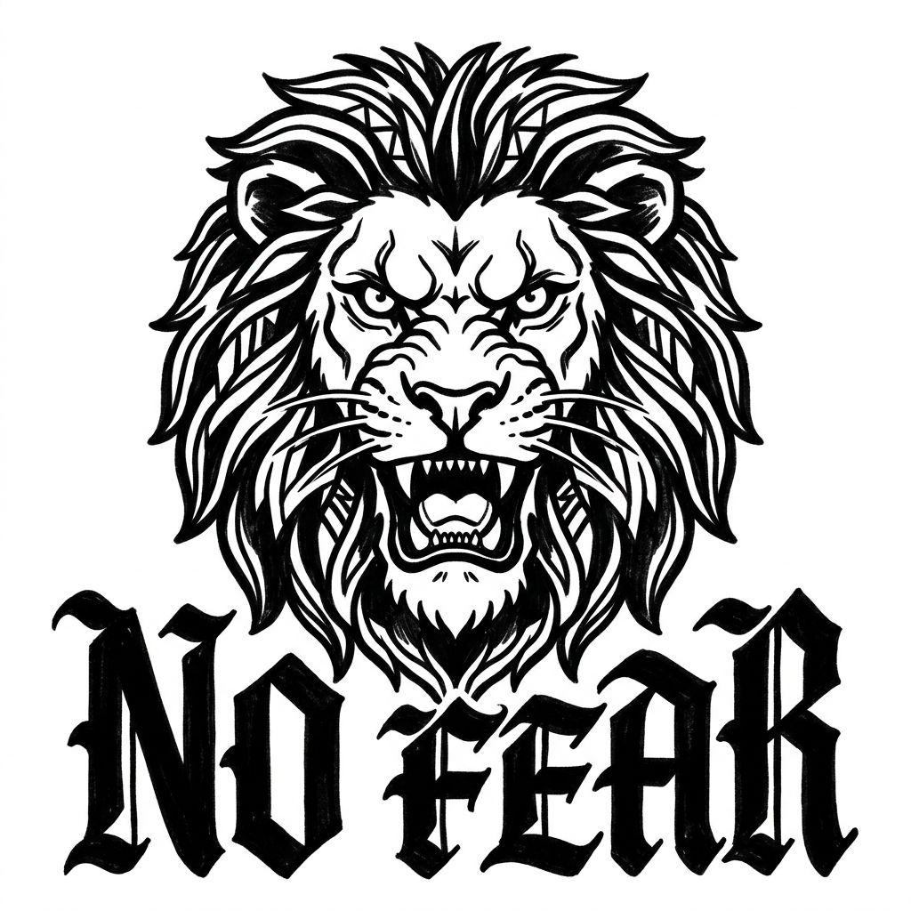 idée tatouage phrase phrase et lion