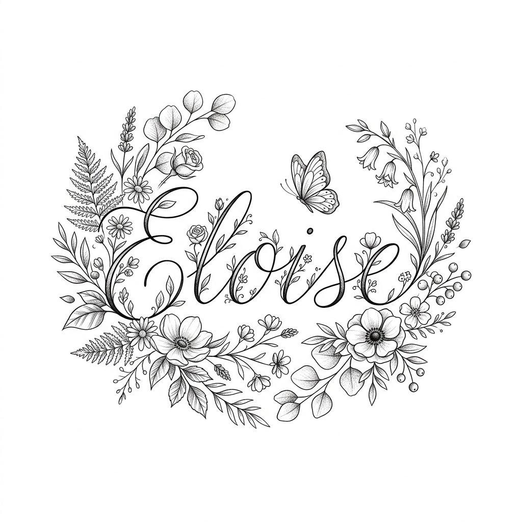 idée tatouage prénom prénom floral féminin