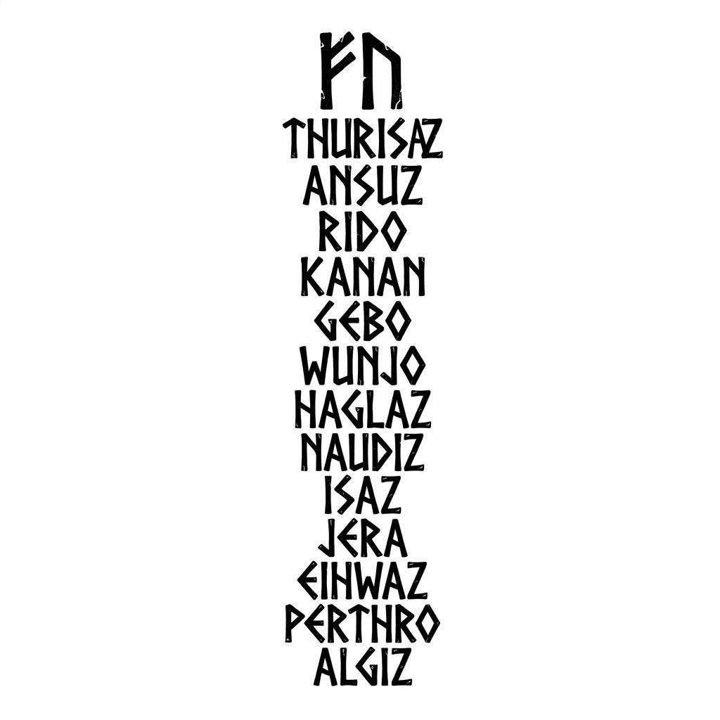 idée tatouage viking runes ecriture ancienne, design sur fond blanc