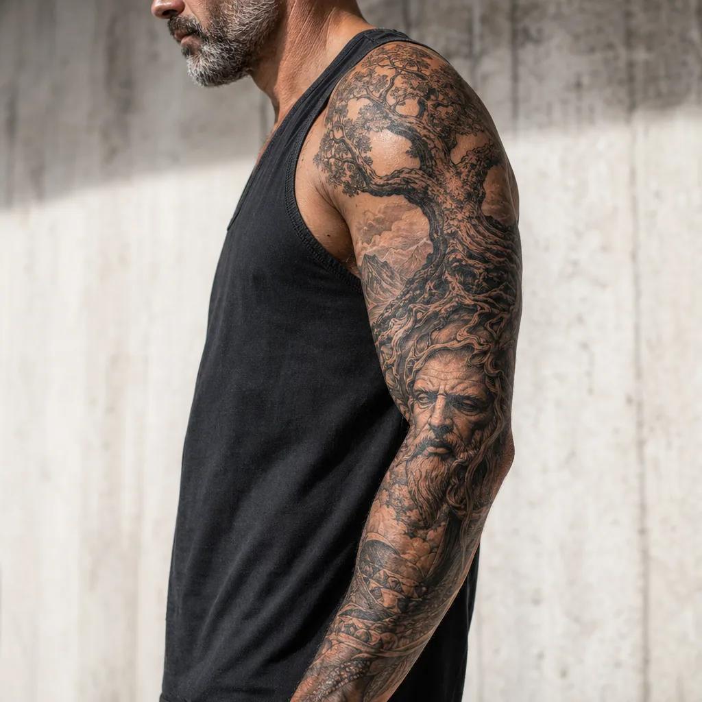 idée tatouage bras homme branche masculine
