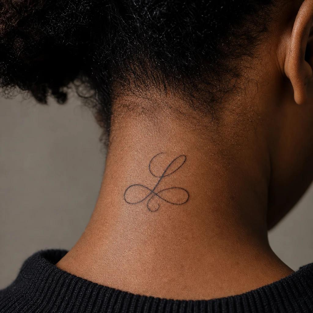 idée tatouage cou femme lettrage cursif