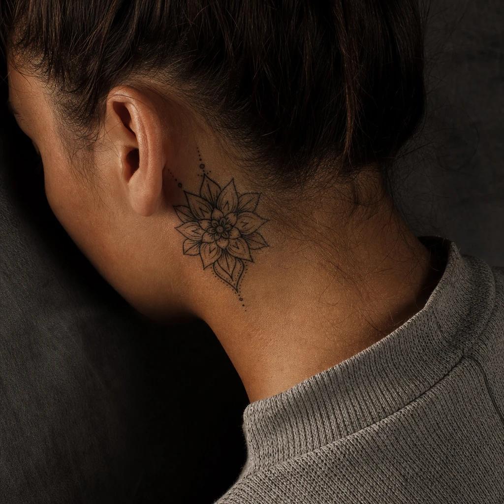 idée tatouage cou femme mandala de nuque