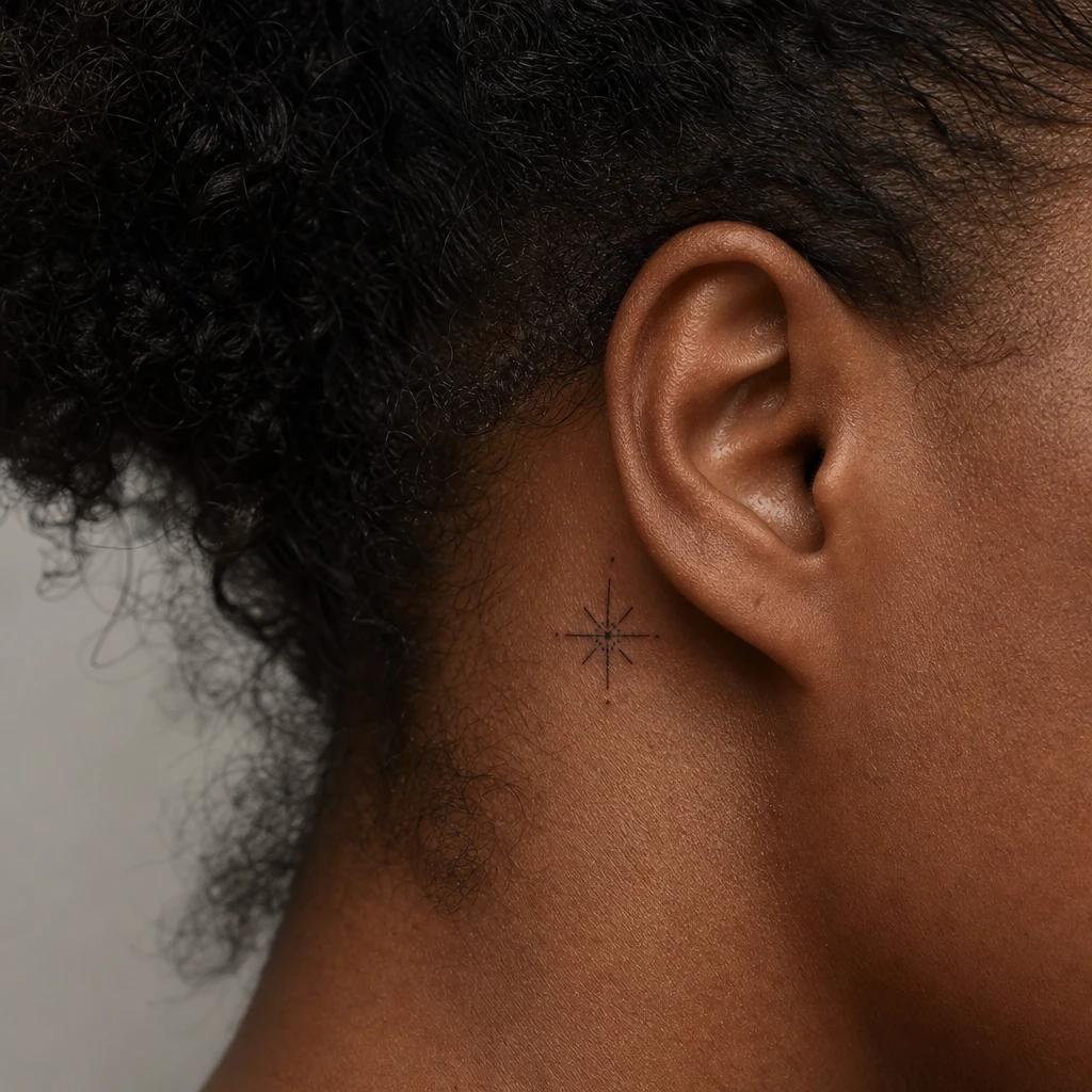 idée tatouage cou femme étoile minimaliste