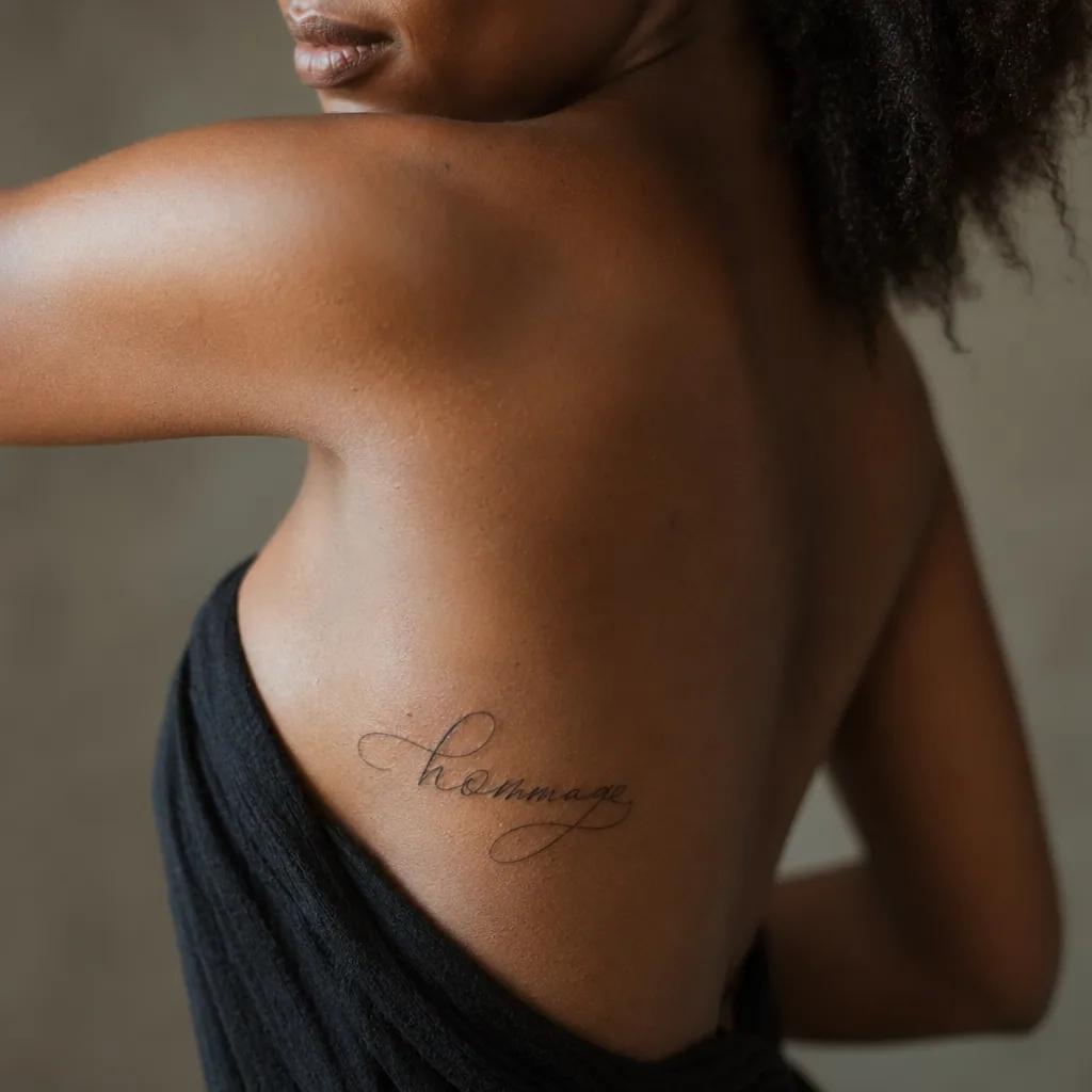 idée tatouage deuil lettrage prénom hommage