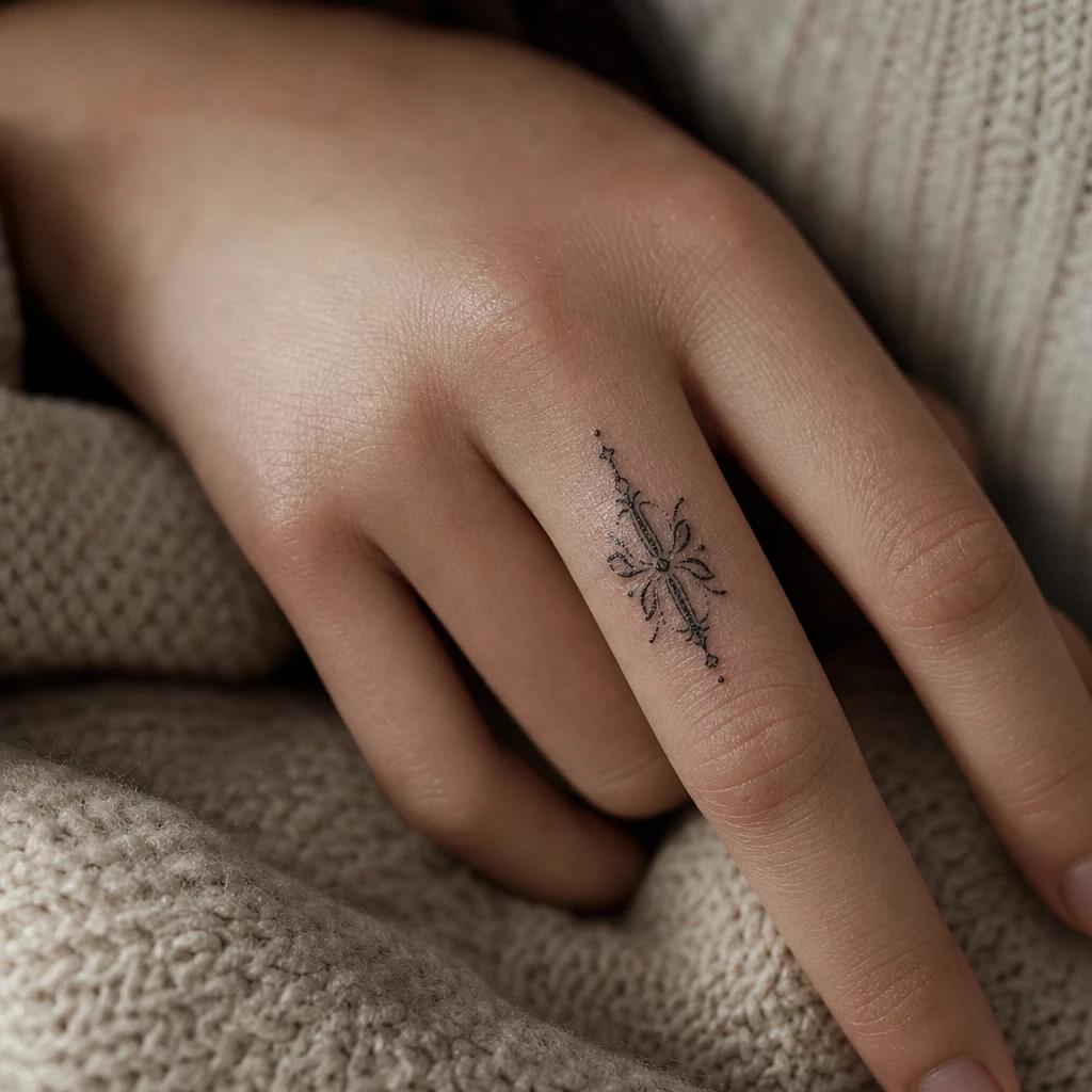 idée tatouage doigt femme mot court phalange