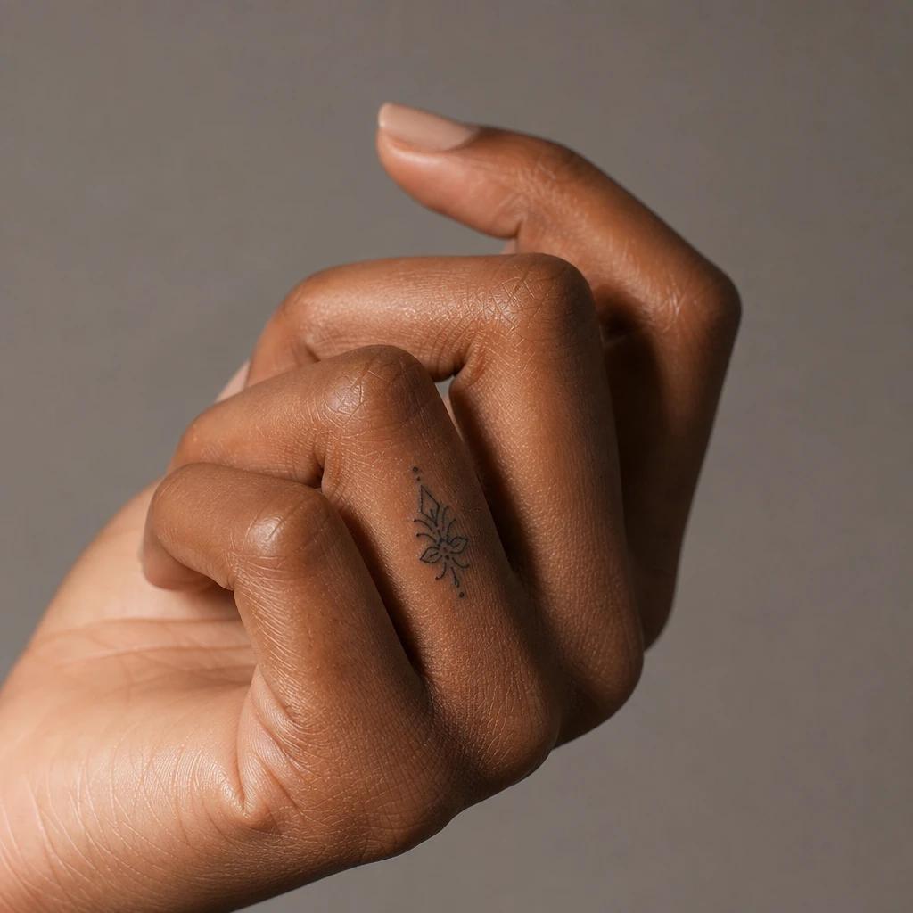 idée tatouage doigt femme mot court phalange