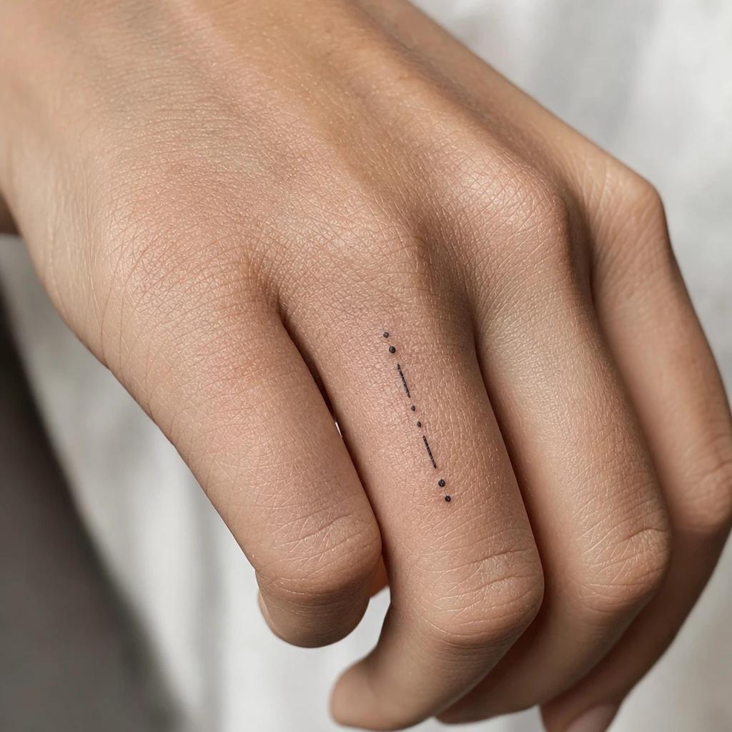 idée tatouage doigt femme points et tirets