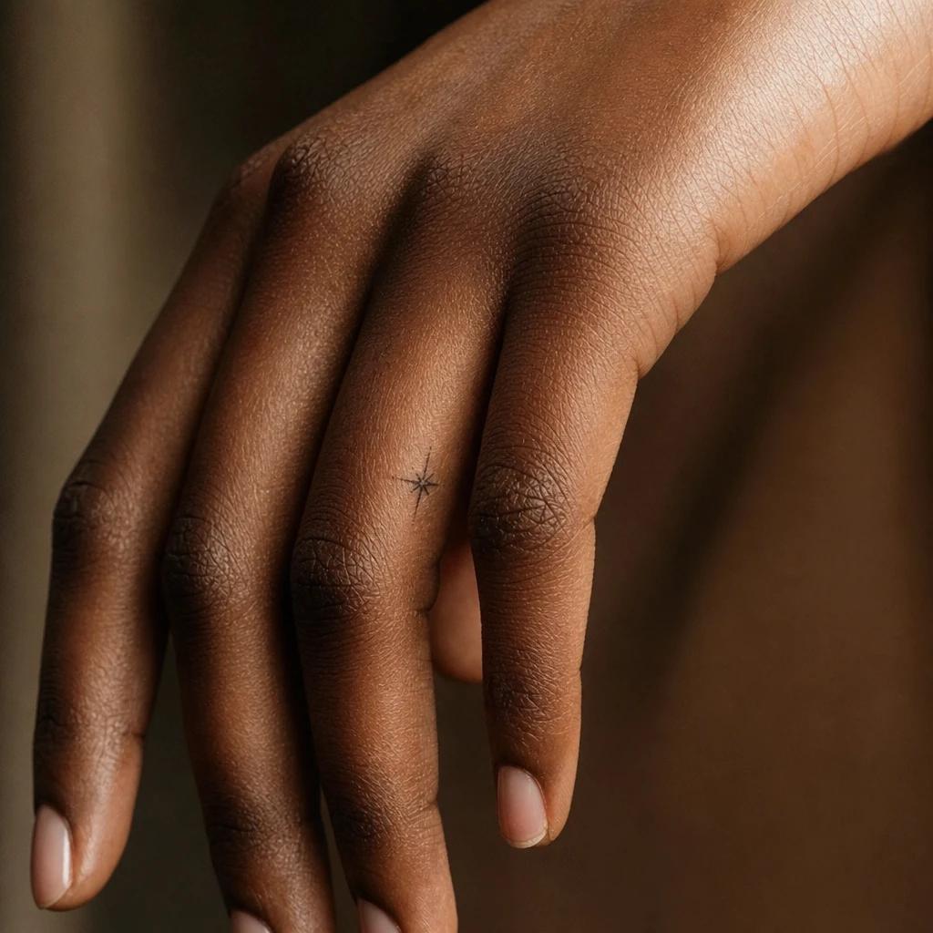 idée tatouage doigt femme étoile minuscule