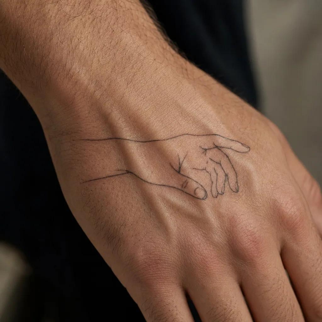 idée tatouage main homme triangle minimaliste