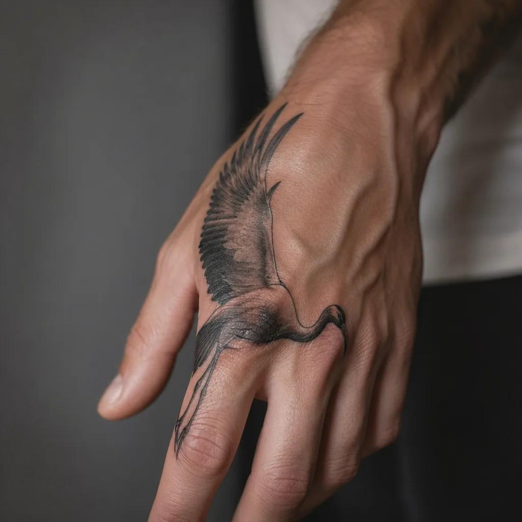 idée tatouage main homme crâne réaliste
