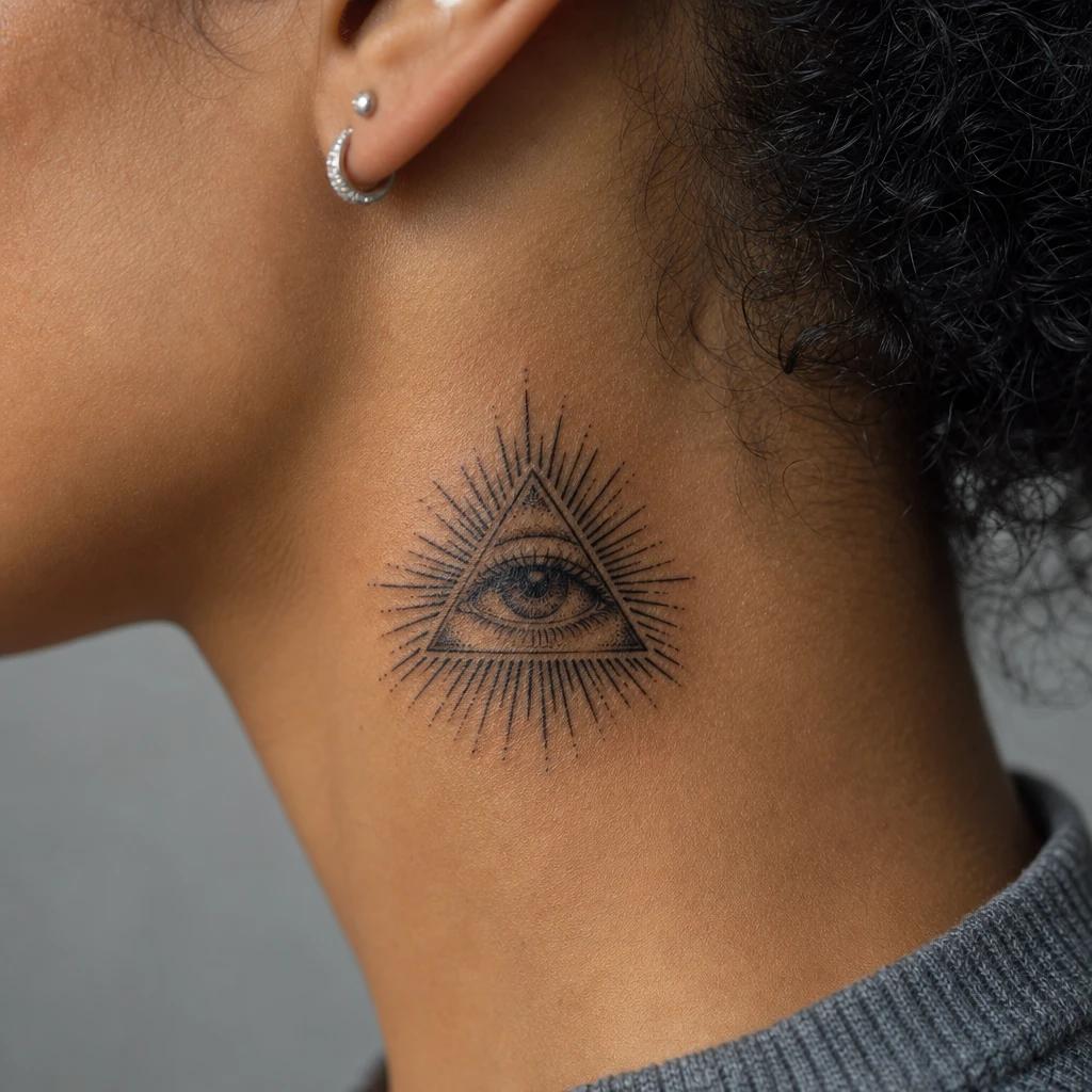 idée tatouage oeil oeil de la providence, photo réaliste sur peau