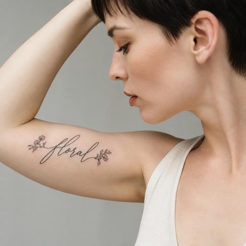 idée tatouage phrase phrase floral