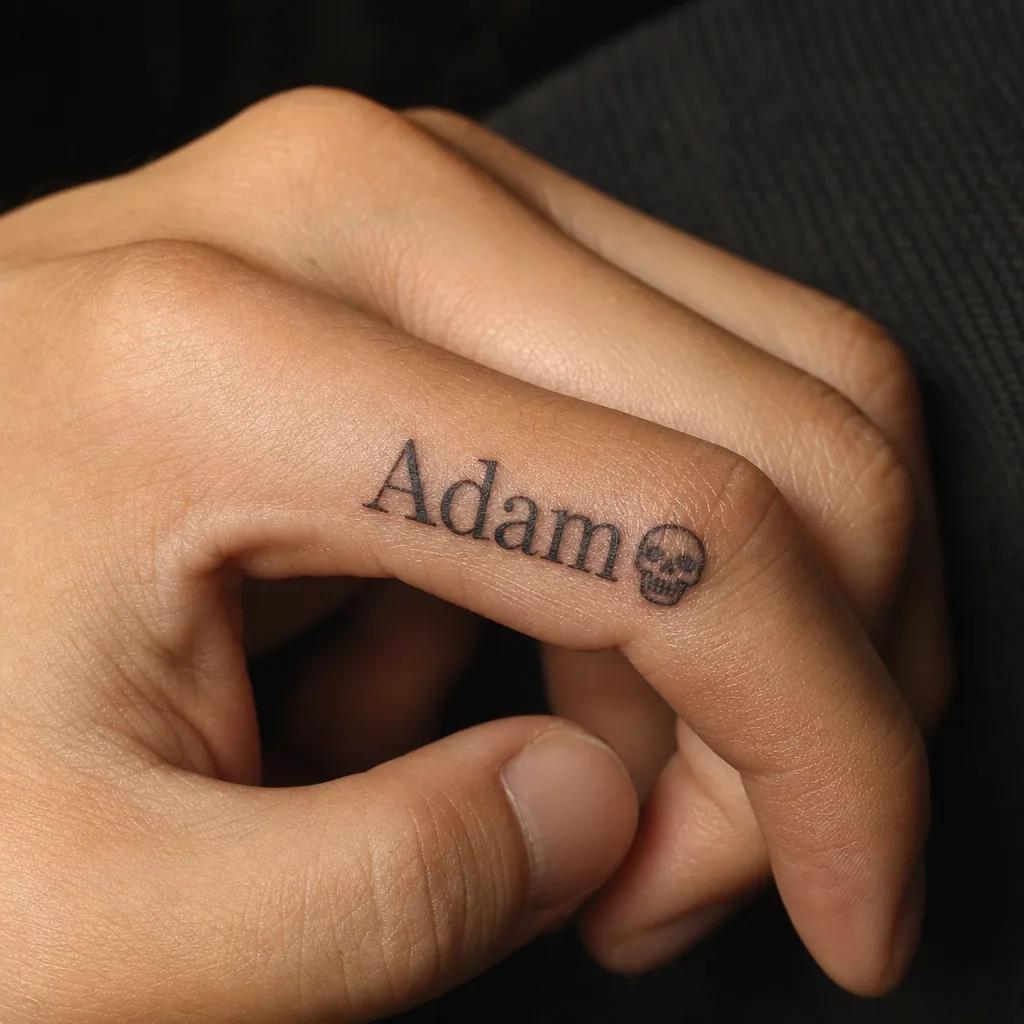idée tatouage prénom prénom et crâne
