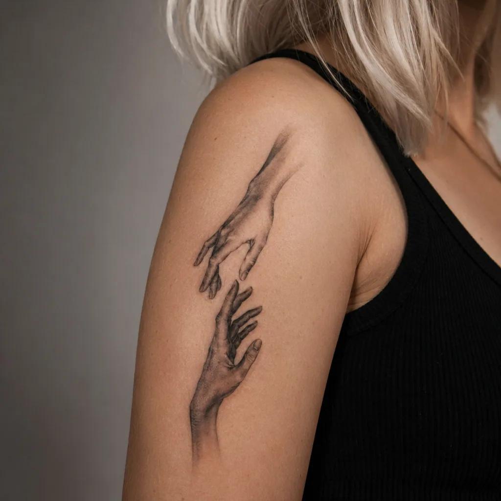 idée tatouage sœurs deux mains pinky promise