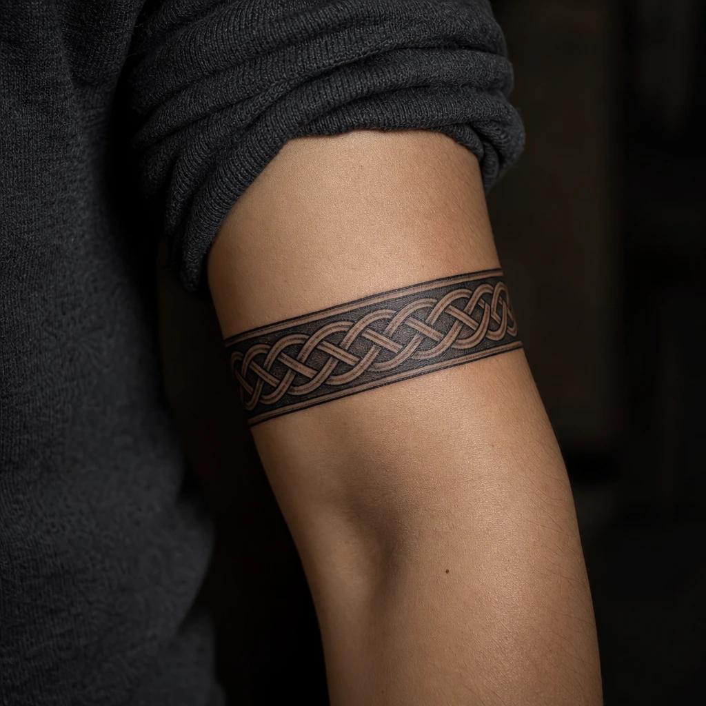 idée tatouage viking bande entrelacs nordiques, photo réaliste sur peau