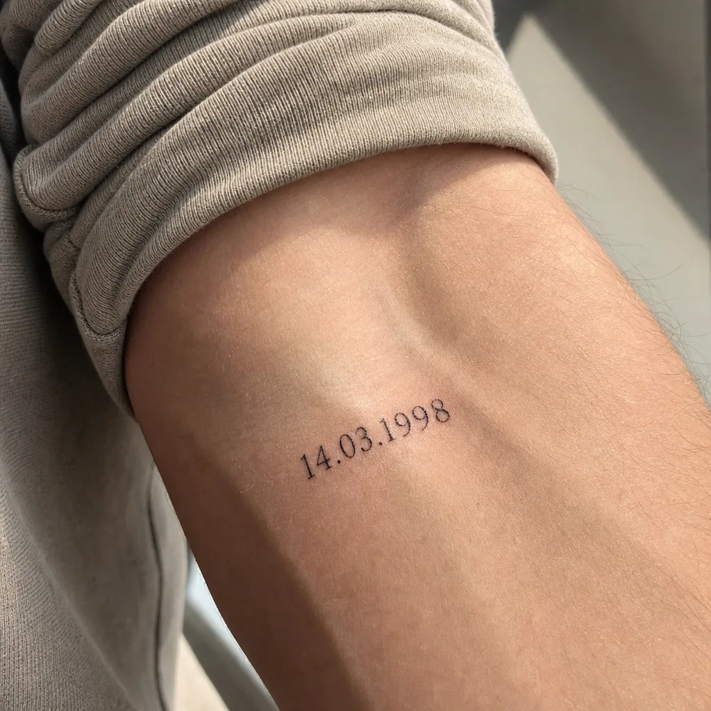 Date minimaliste sans-serif