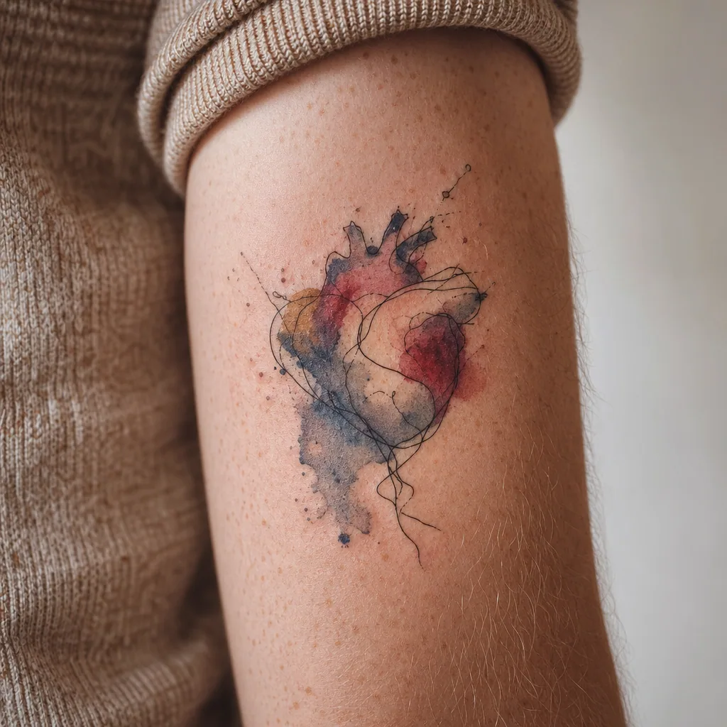 Coeur abstrait aquarelle