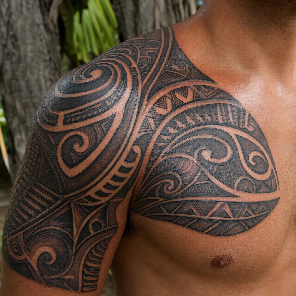 Tatouage maori sur peau réelle