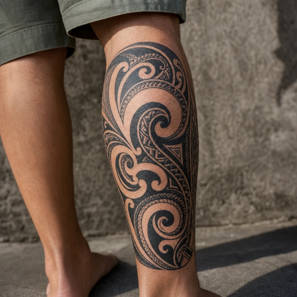 Tatouage maori sur peau réelle
