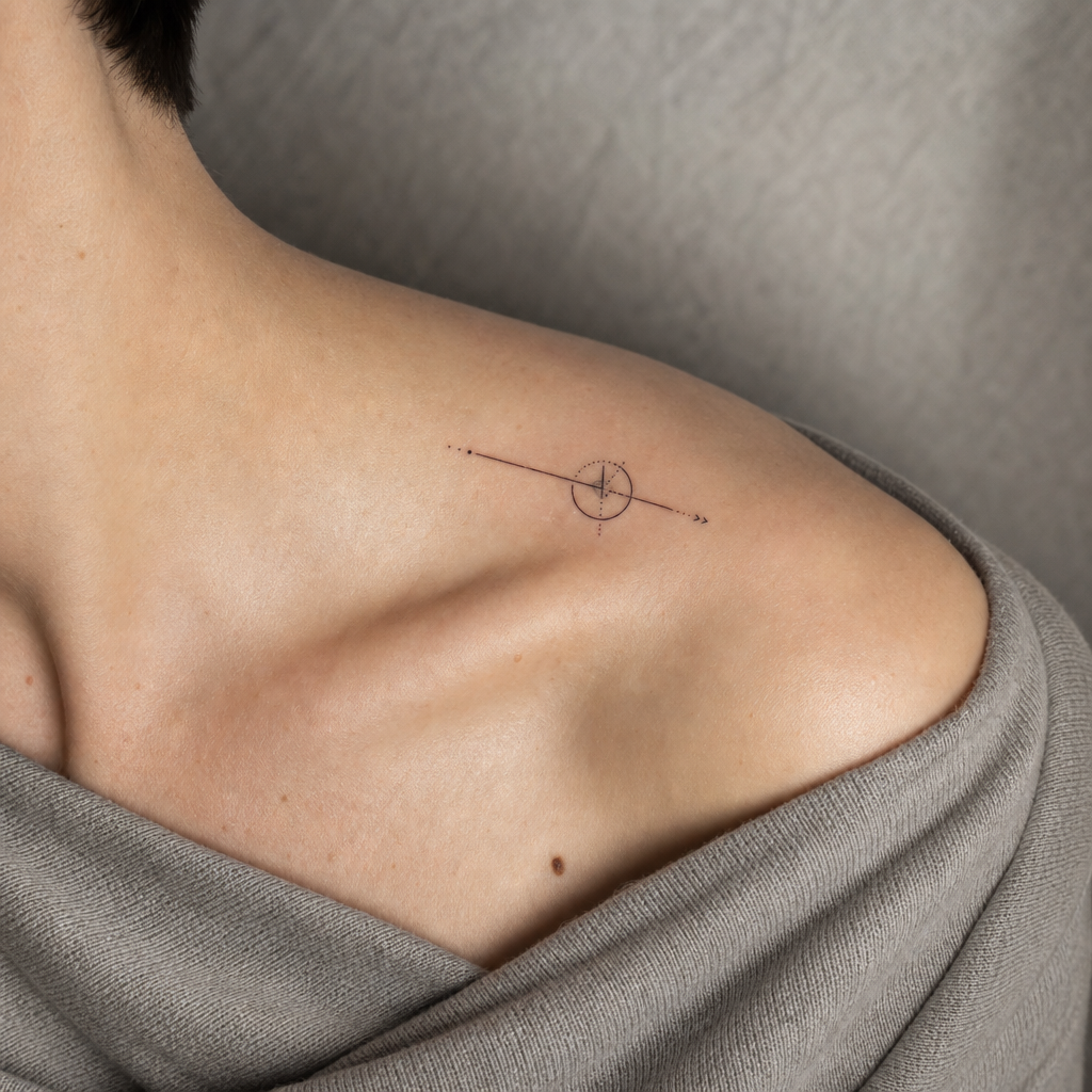 Tatouage minimaliste sur peau réelle