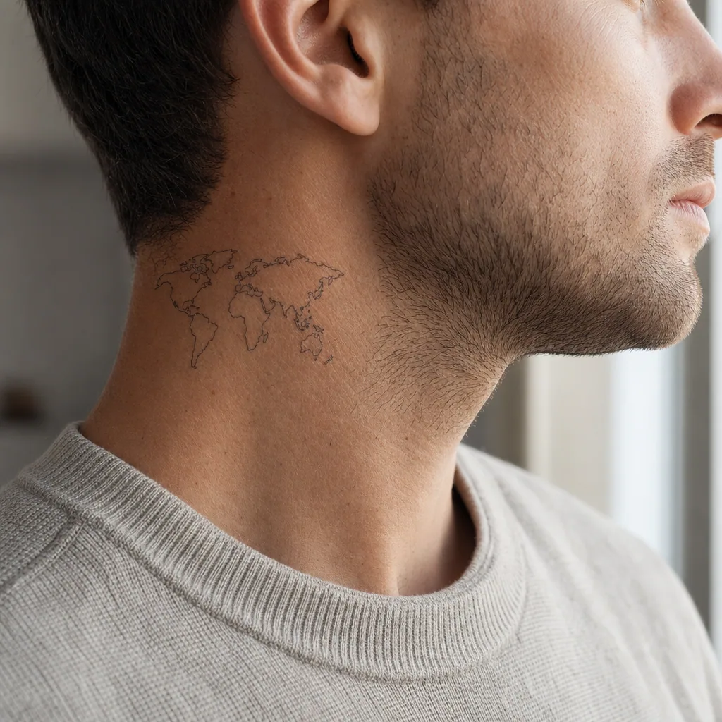 Carte du monde fine line